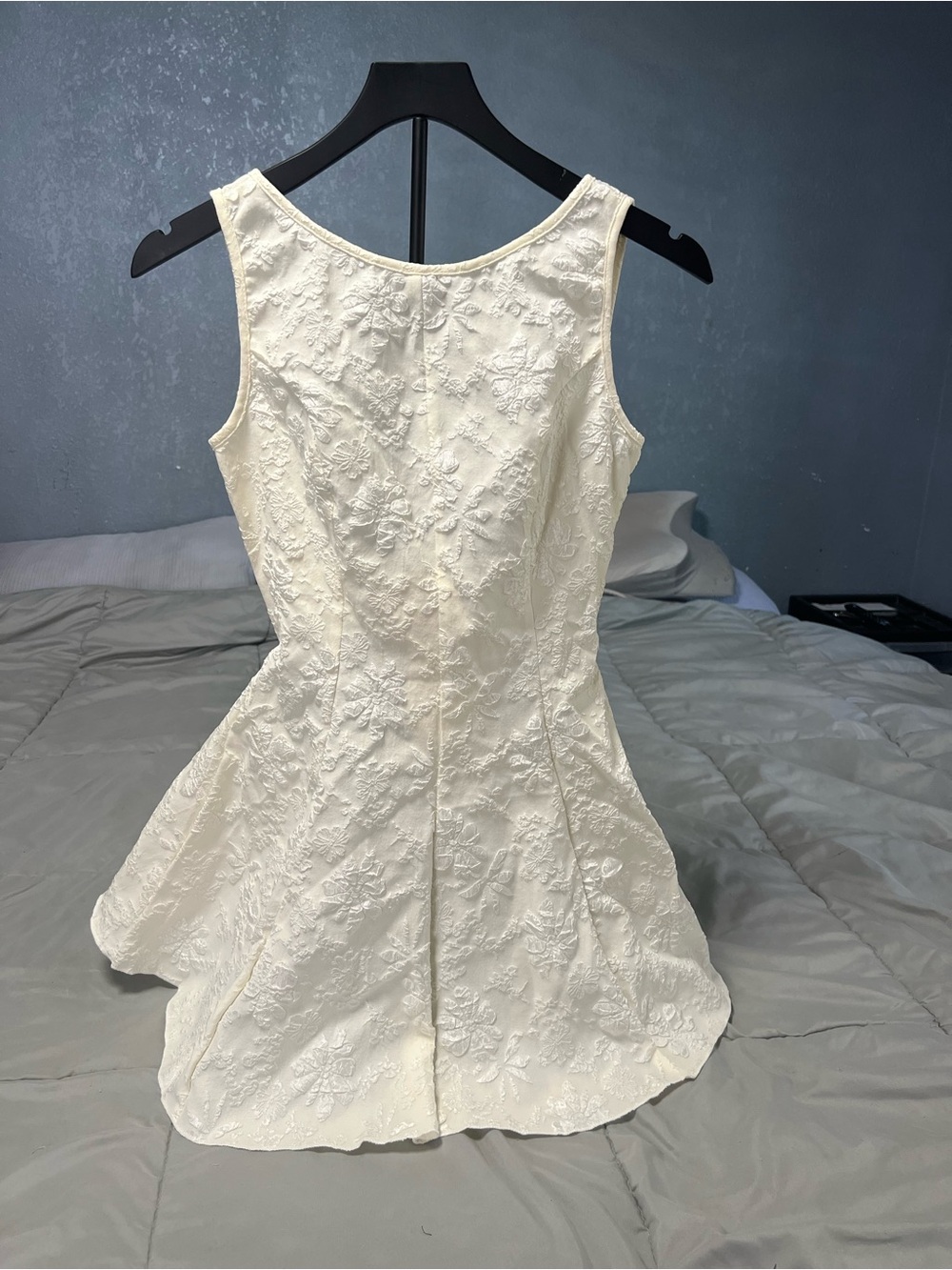 SHEIN Cream Floral Lace Mini Dress